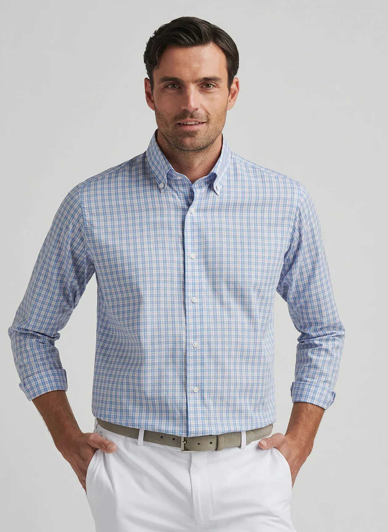 PORTOFINO COTTON SHIRT - FOUNTAIN BLUE