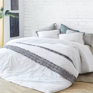 Portugal Boa Noite 200TC Washed Percale Cotton Fringe Duvet Cover Byourbed Size: Twin XL Duvet Cover