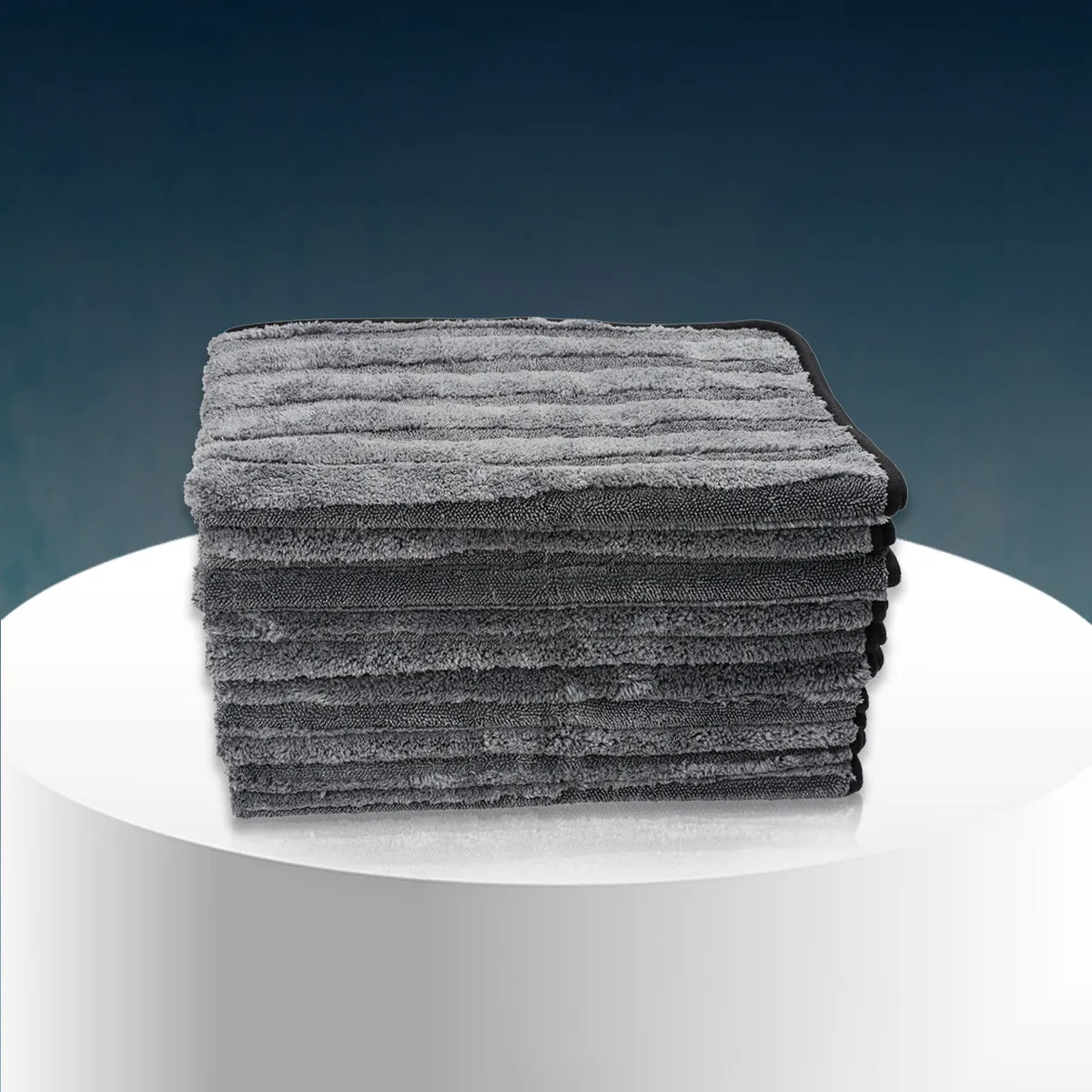 Poshlyf Chipmunk Extreme Drying Towel 600 GSM Grey with Border 80cm x 50cm