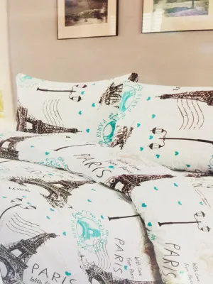 Premier Bamboo Essence 1800 Paris Print Wrinkle Free, Fade Resistant Full/Double Deep Pocket Sheet Set! Fits Mattresses Up To 18 Inches!