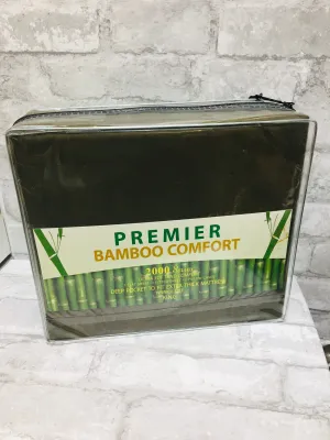 Premier Bamboo Essence 2000 Wrinkle Free, Fade Resistant Deep Pocket Sheet Set! Fits Mattresses Up To 16 Inches! King, Olive