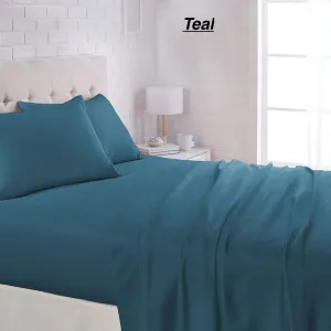 Premier Bamboo Essence 2000 Wrinkle Free, Fade Resistant Deep Pocket Sheet Set! Fits Mattresses Up To 16 Inches! Teal Size Full/Double