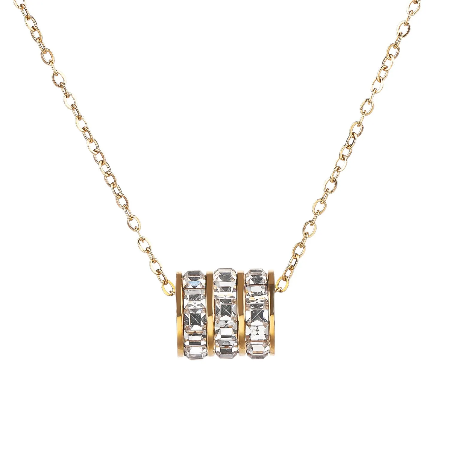 Premium Quality Titanium Steel Luxury Necklace Pendant Simple Rose Gold Clavicle Chain for Women