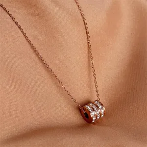 Premium Quality Titanium Steel Luxury Necklace Pendant Simple Rose Gold Clavicle Chain for Women