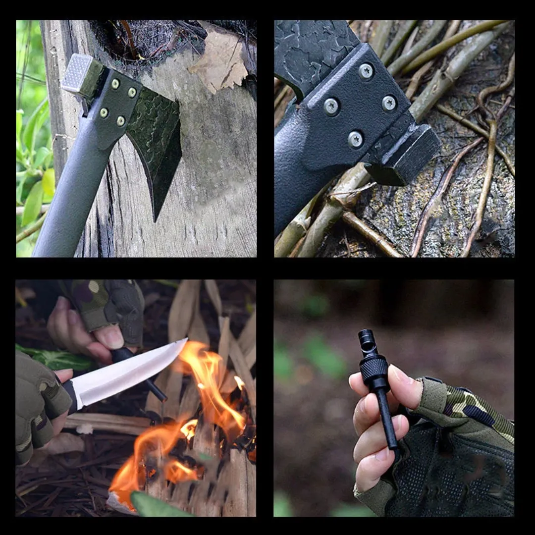 PrepPro Survival Axe & Knife Set – Multi-Purpose Outdoor Tool