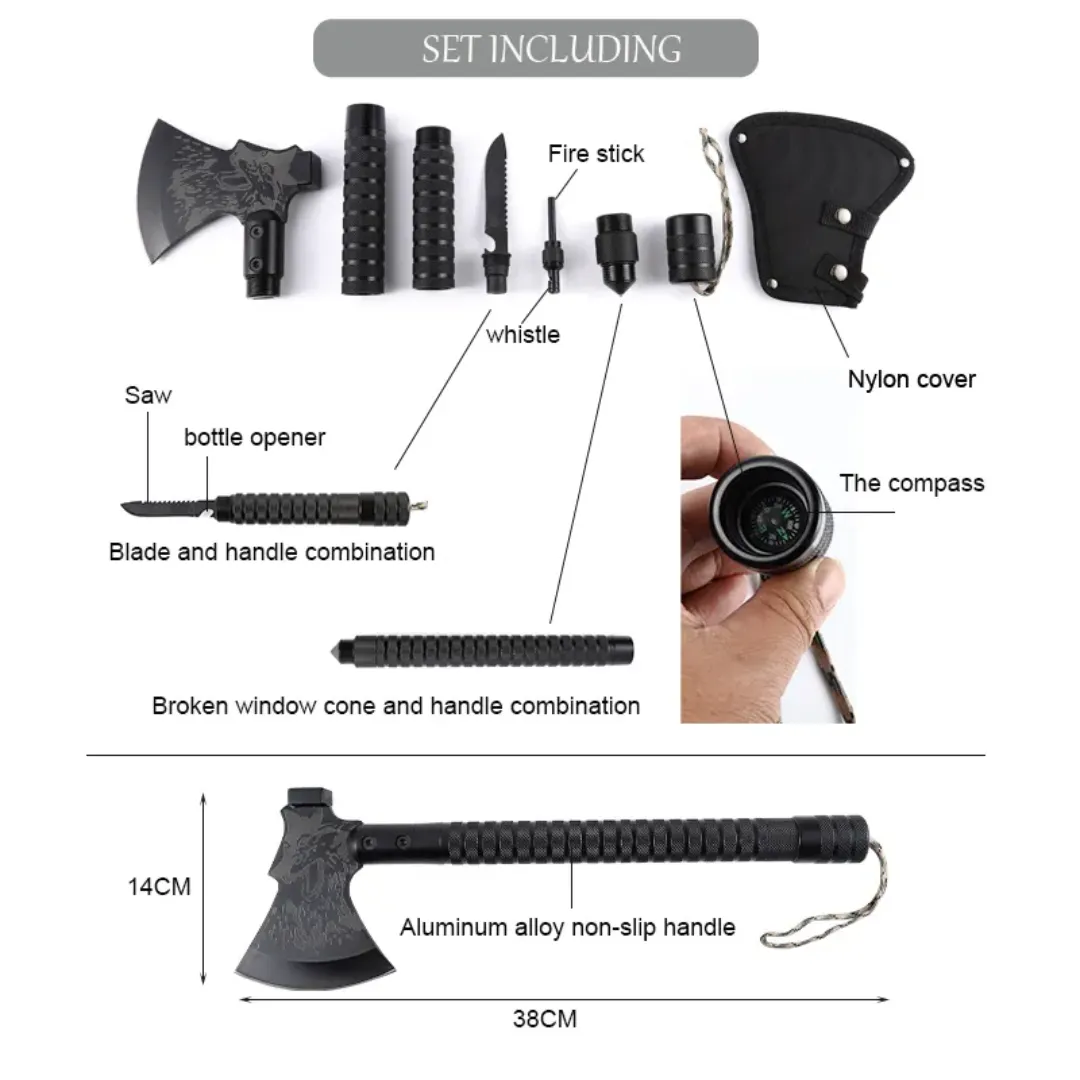 PrepPro Wolf Tactical Survival Axe – Built for the Wild, Engineered for Survival