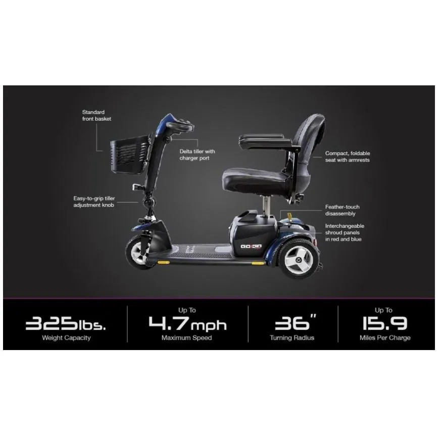 Pride Go Go Sport 3-Wheel , Red and Blue Shrouds