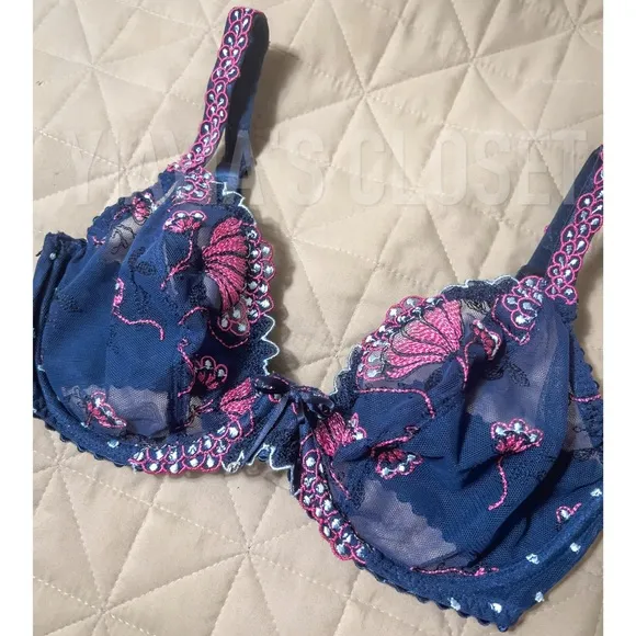 Prima Donna 30D Eden Luxury Balcony Vintage Bra 0162514 in Blue Paradise