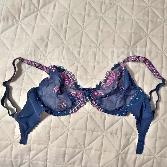 Prima Donna 30D Eden Luxury Balcony Vintage Bra 0162514 in Blue Paradise