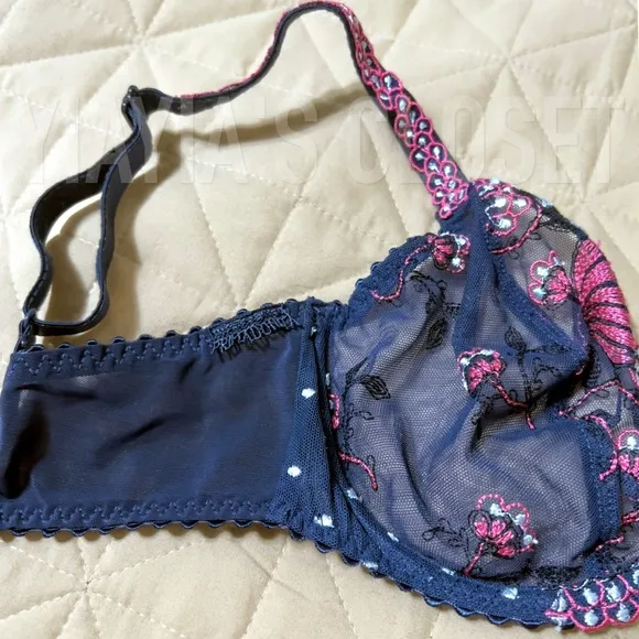 Prima Donna 30D Eden Luxury Balcony Vintage Bra 0162514 in Blue Paradise