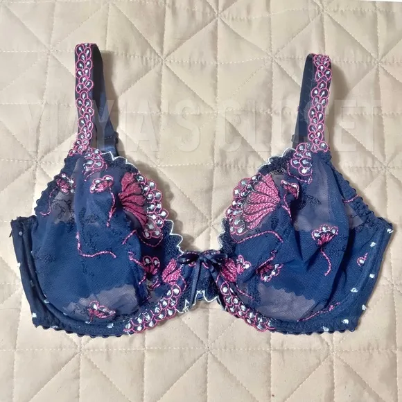 Prima Donna 30D Eden Luxury Balcony Vintage Bra 0162514 in Blue Paradise