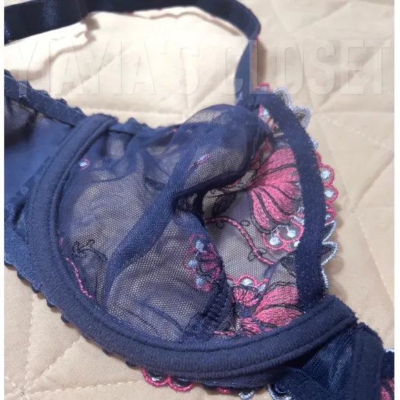 Prima Donna 30D Eden Luxury Balcony Vintage Bra 0162514 in Blue Paradise