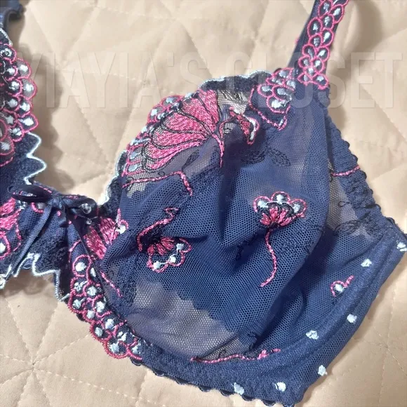 Prima Donna 30D Eden Luxury Balcony Vintage Bra 0162514 in Blue Paradise