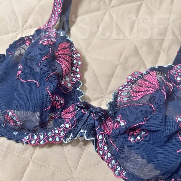 Prima Donna 30D Eden Luxury Balcony Vintage Bra 0162514 in Blue Paradise