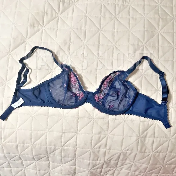 Prima Donna 30D Eden Luxury Balcony Vintage Bra 0162514 in Blue Paradise