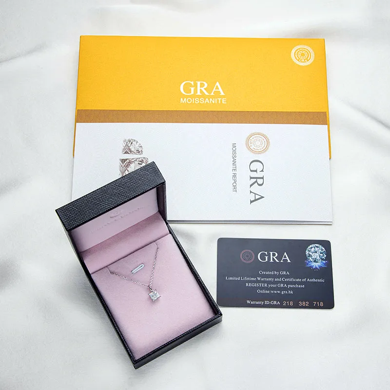 Princess Cut Moissanite Stud Earrings & Pendant Necklace
