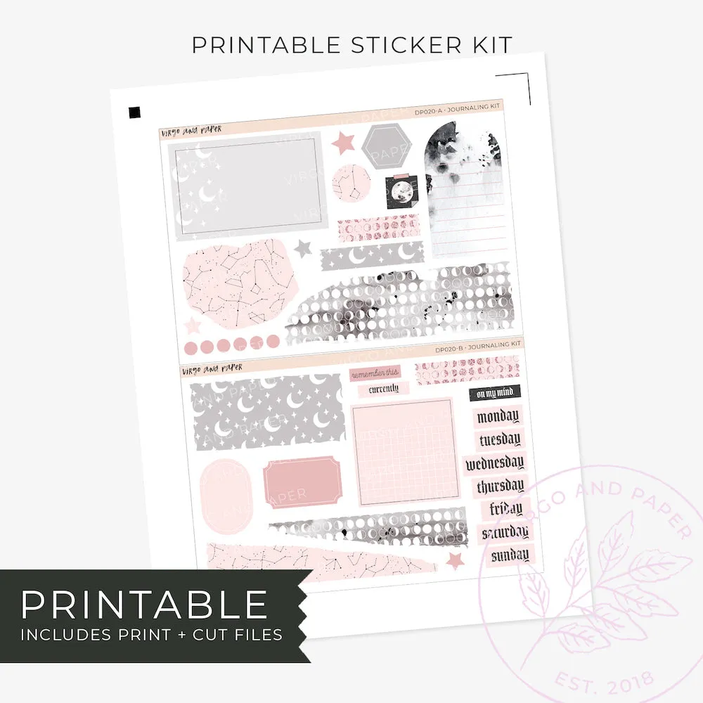 Printable Journaling Stickers - Luna