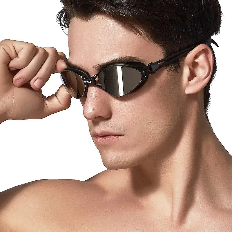 Professional Swim Goggles Anti-Fog UV Protection Adjustable Swimming Goggles for Men & Women Waterproof Silicone Glasses Eyewear