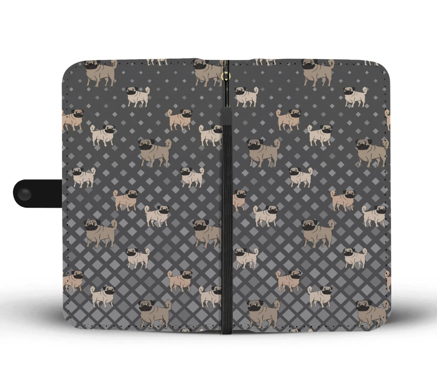 Pug Phone Case Wallet - Grey