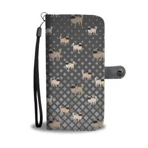 Pug Phone Case Wallet - Grey