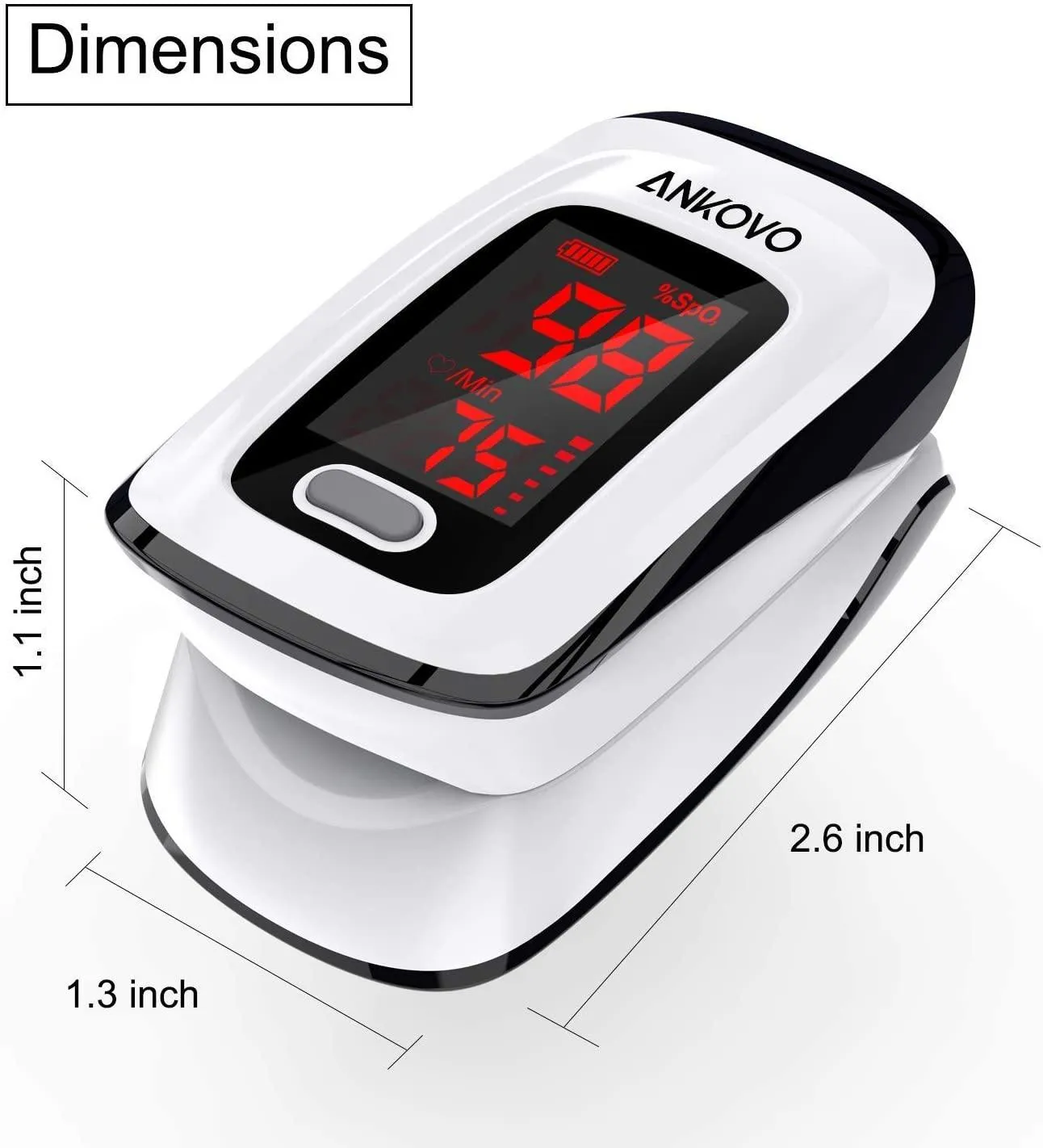 Pulse Oximeter Fingertip (Oximetro), Heart Rate Monitor and SpO2 Levels, Portable Pulse Oximeter with Case