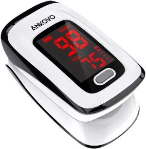 Pulse Oximeter Fingertip (Oximetro), Heart Rate Monitor and SpO2 Levels, Portable Pulse Oximeter with Case