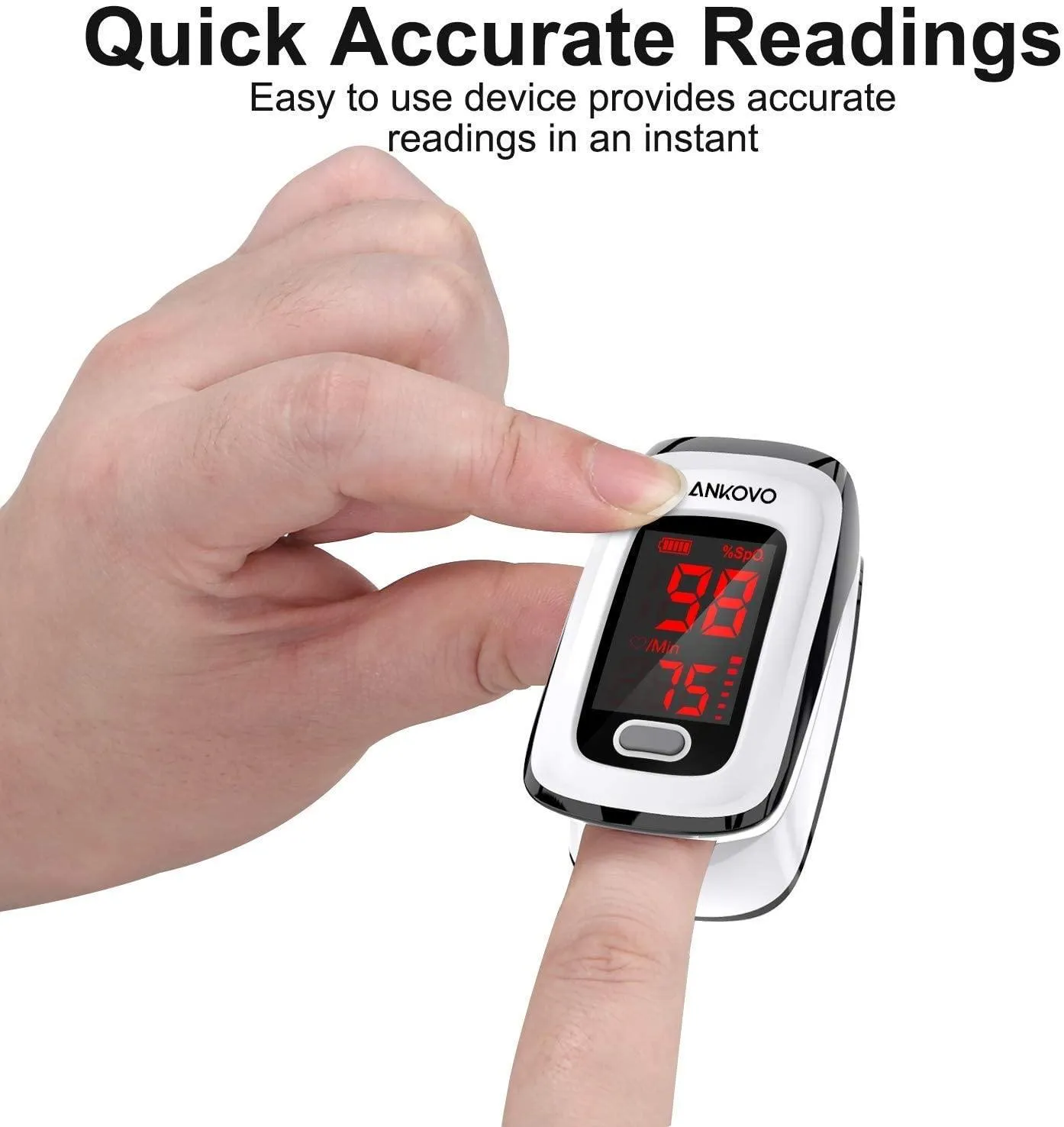 Pulse Oximeter Fingertip (Oximetro), Heart Rate Monitor and SpO2 Levels, Portable Pulse Oximeter with Case