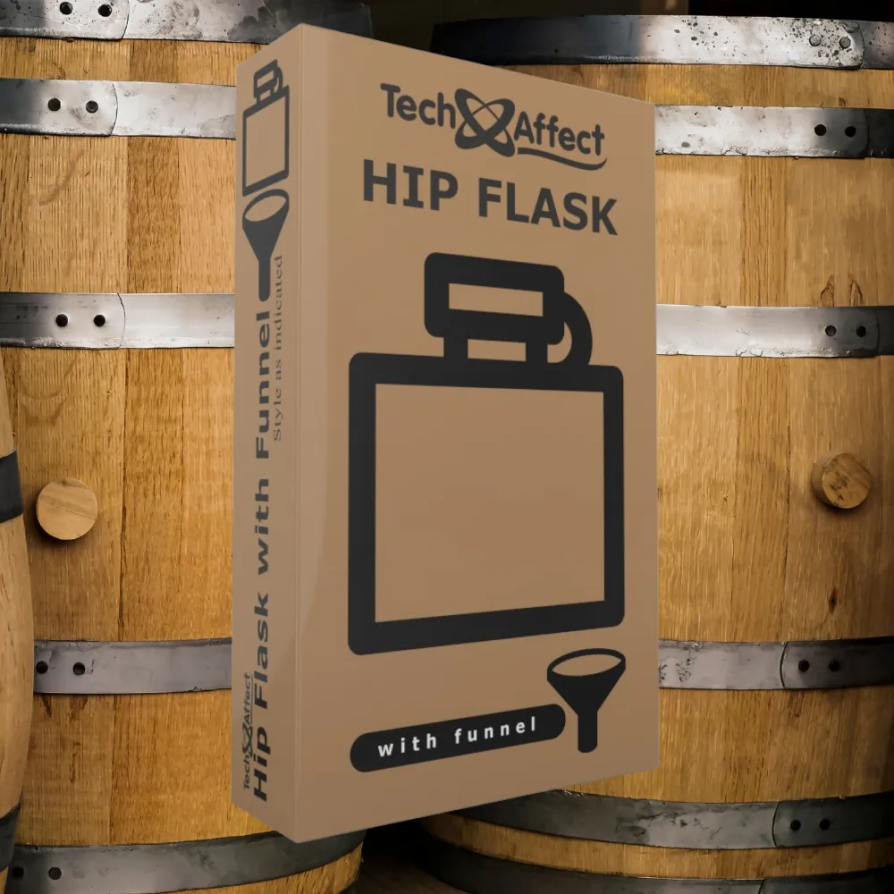 Pure Stainless Steel Hip Flask - 7oz - with Funnel