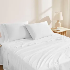 Purity Home Ultra Light 144 Thread Count 100% Cotton Sheet Set White Snow King
