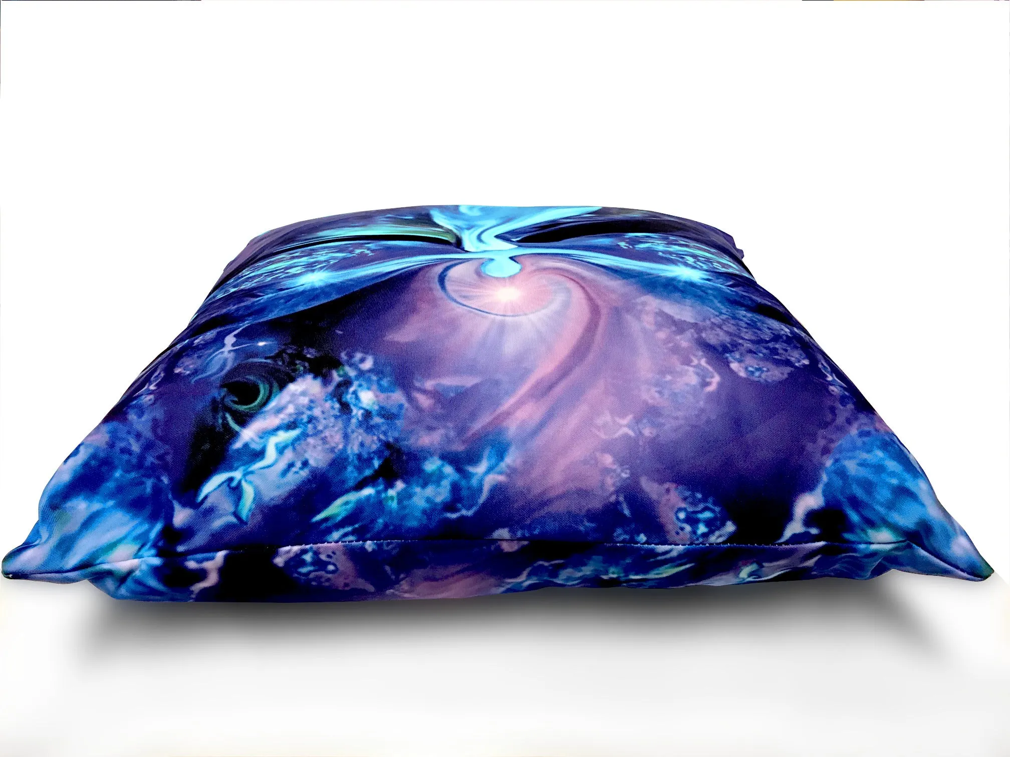 Purple Angel Throw Pillow, Reiki-Inspired Home Decor, Third Eye Chakra - "The Seer"