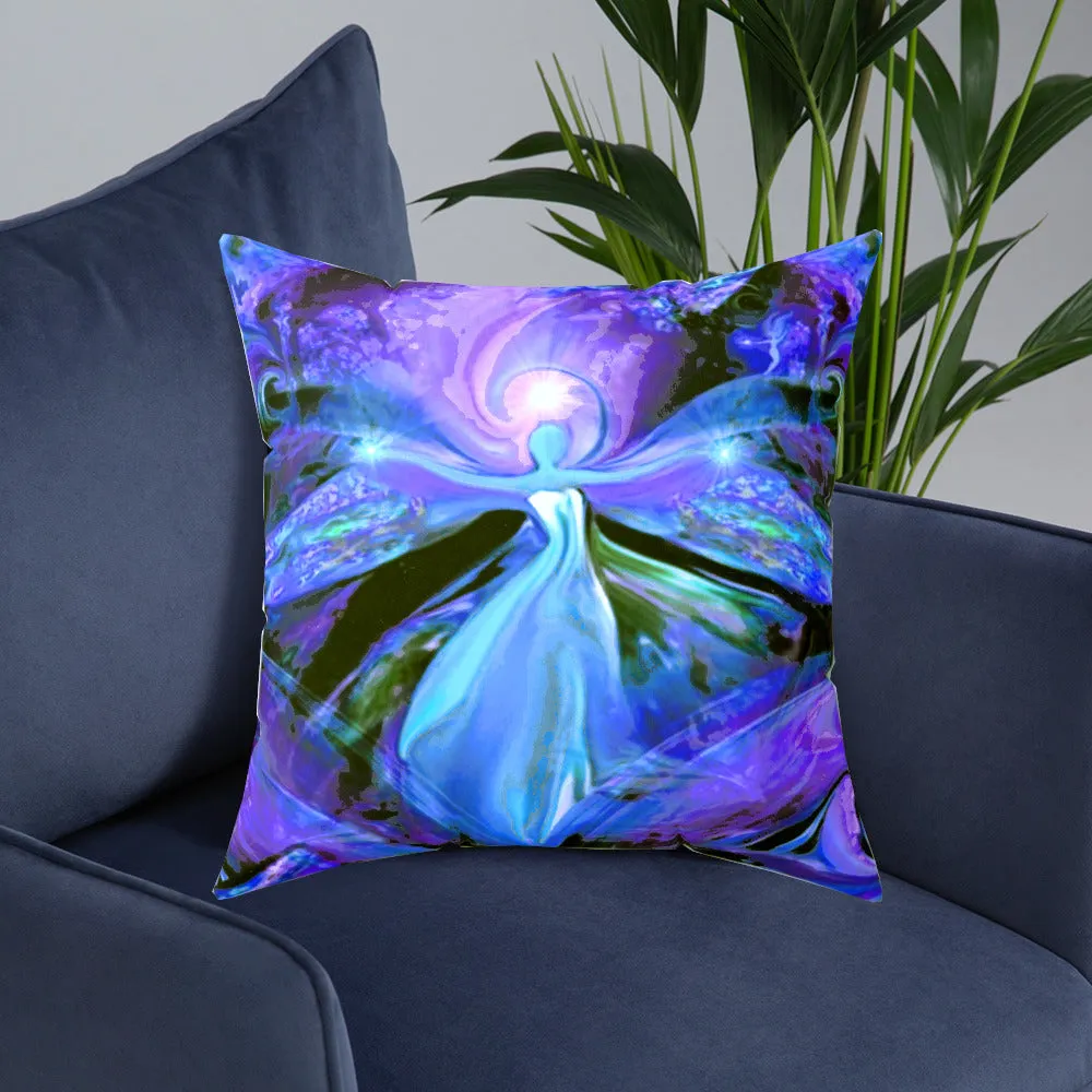 Purple Fibonacci Spiral Suede Throw Pillow, Colorful Home Decor, Sacred Geometry Art