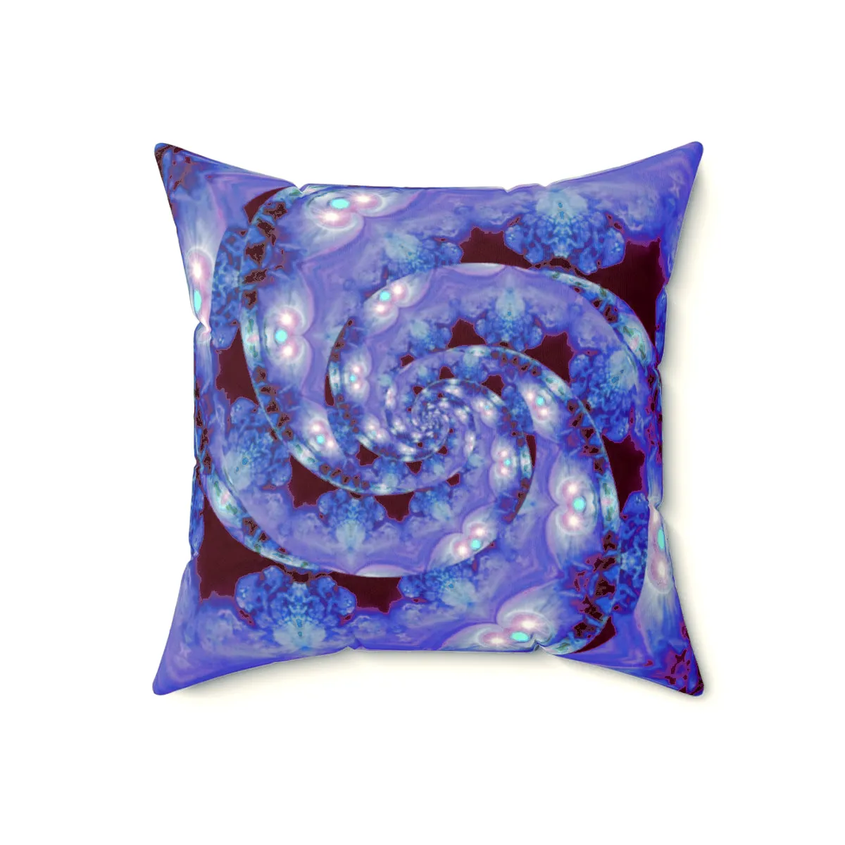 Purple Fibonacci Spiral Suede Throw Pillow, Colorful Home Decor, Sacred Geometry Art
