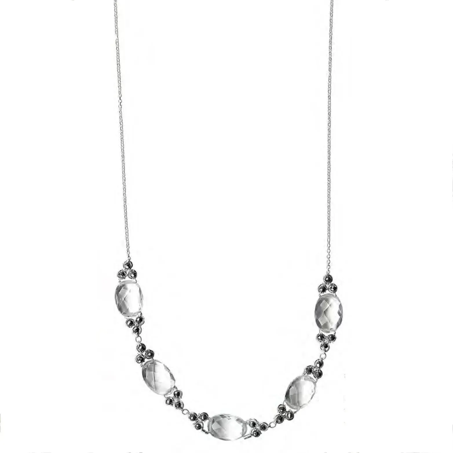 Pyrite Crystal Quartz Necklace 4804 by Michelle Pressler Jewelry