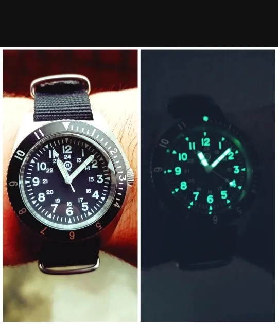 QM "Vietnam" / Platoon US Special Forces UDT Military Men's 300M Diver Super Light C3 Army SM8019BA Without logo Swimming  Watch