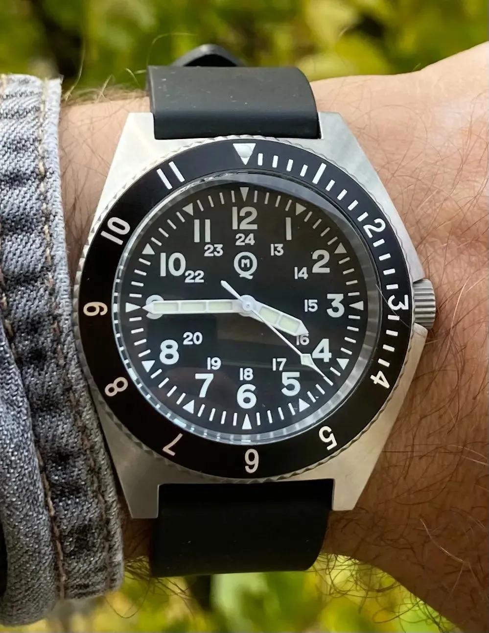 QM "Vietnam" / Platoon US Special Forces UDT Military Men's 300M Diver Super Light C3 Army SM8019BA Without logo Swimming  Watch