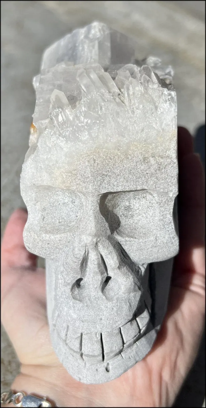 Quartz Crystal   Calcite   Limestone Metamorphosis Crystal Skull