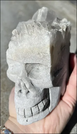 Quartz Crystal   Calcite   Limestone Metamorphosis Crystal Skull