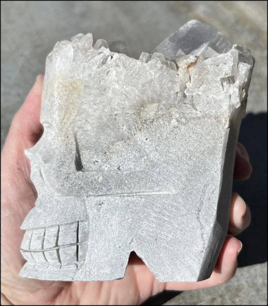 Quartz Crystal   Calcite   Limestone Metamorphosis Crystal Skull
