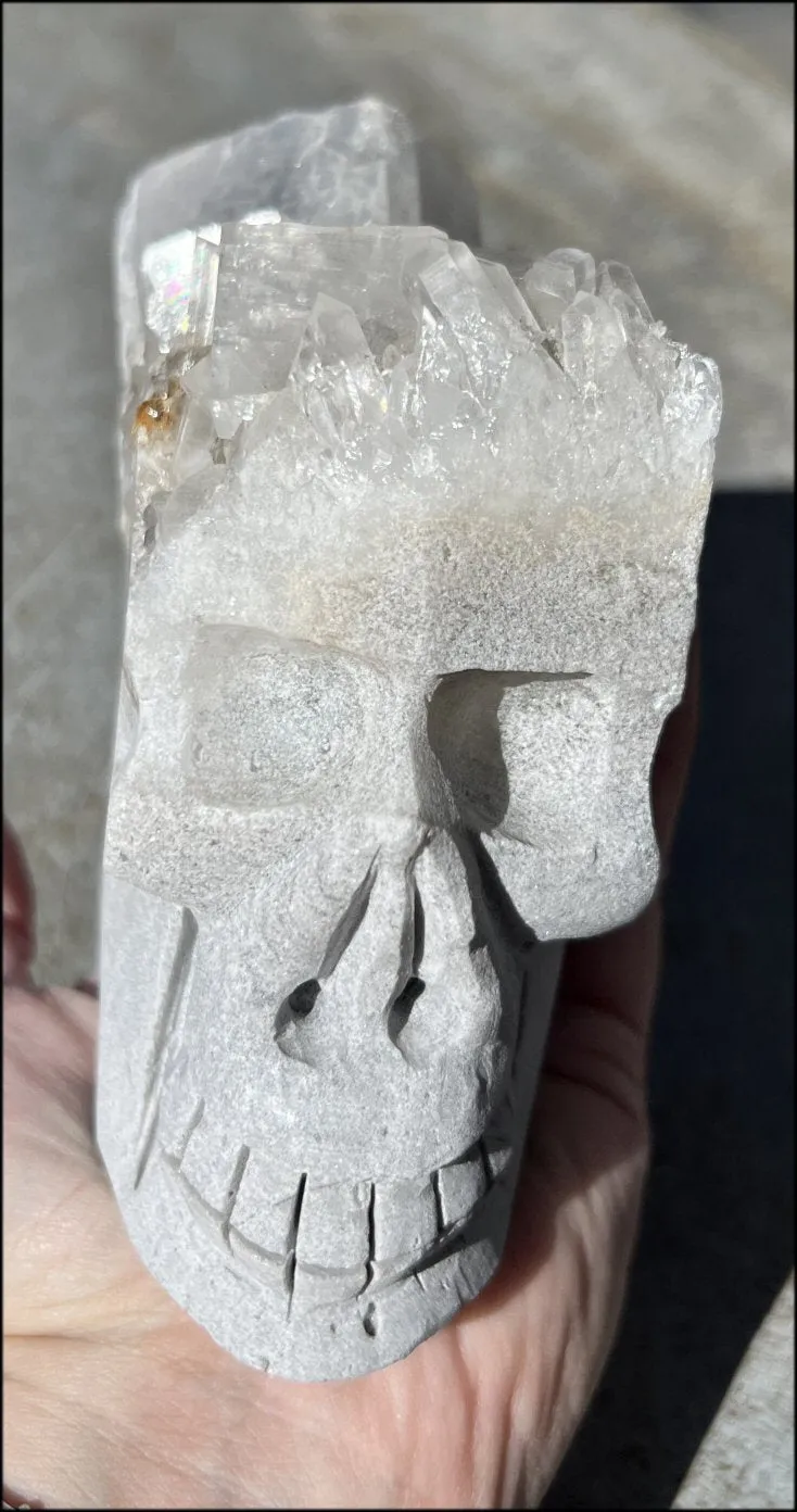 Quartz Crystal   Calcite   Limestone Metamorphosis Crystal Skull