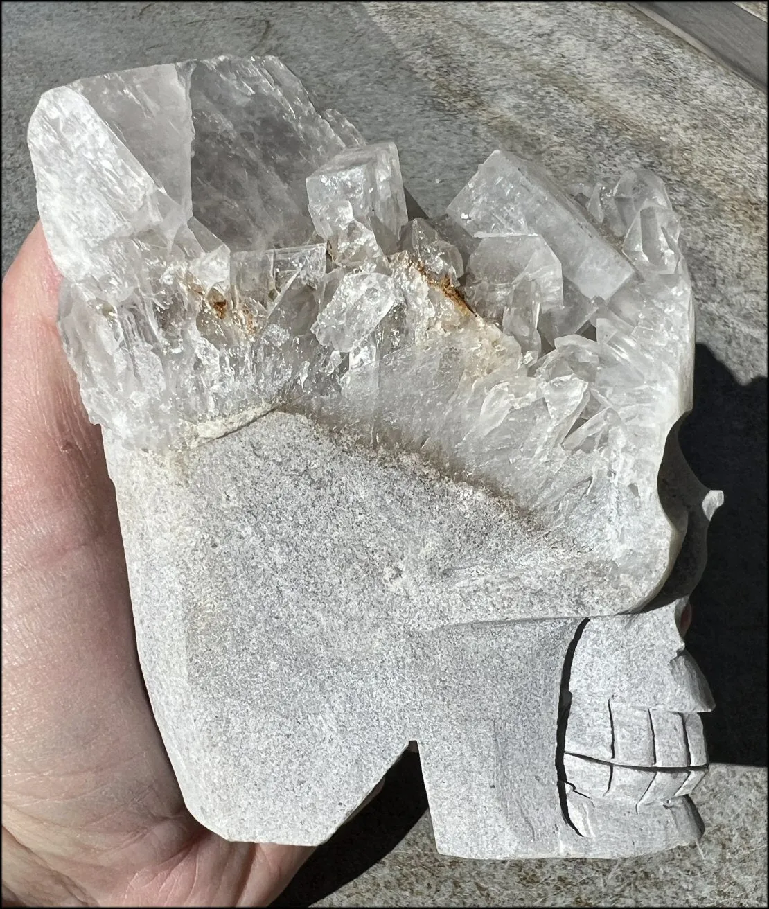 Quartz Crystal   Calcite   Limestone Metamorphosis Crystal Skull