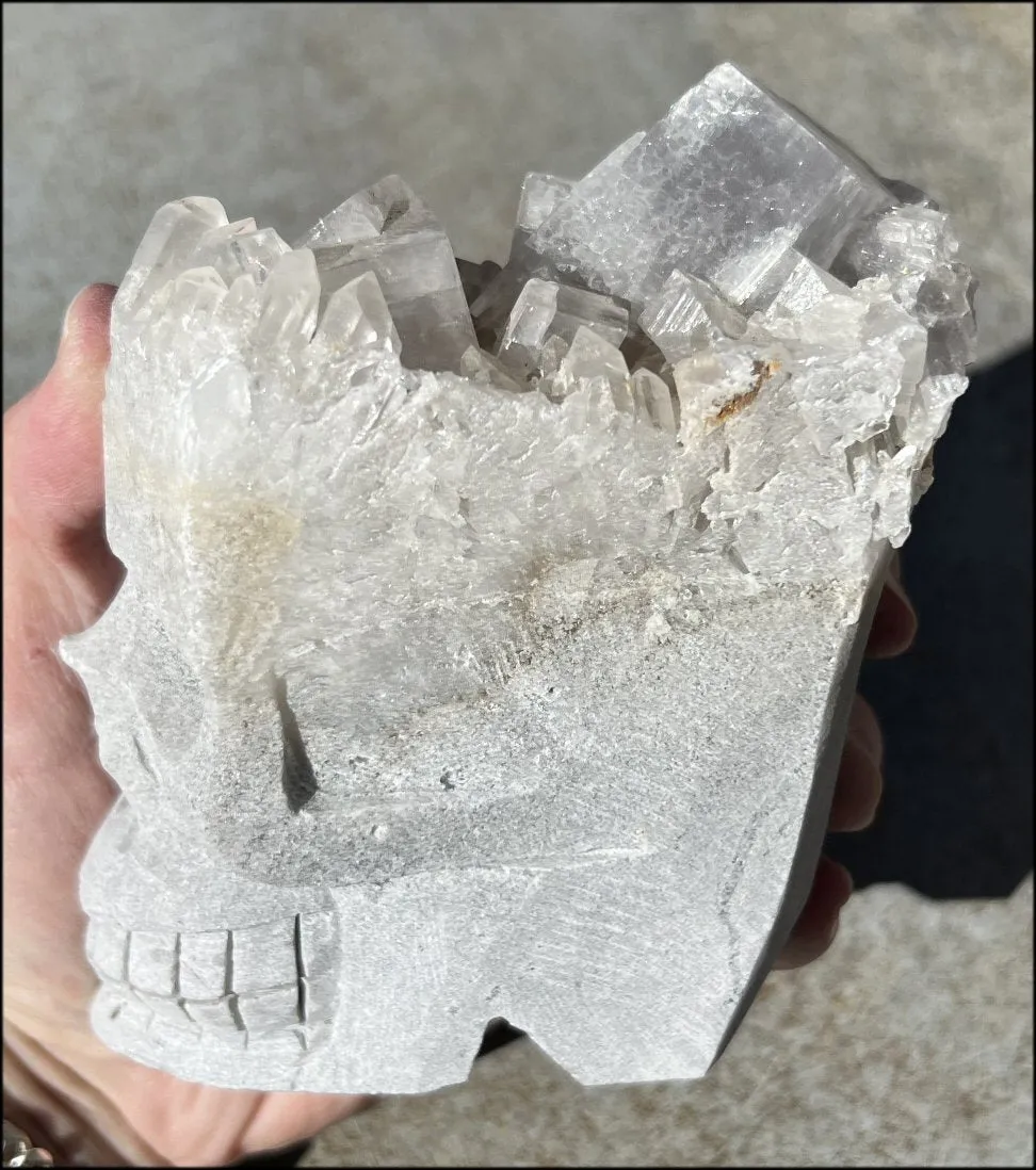 Quartz Crystal   Calcite   Limestone Metamorphosis Crystal Skull