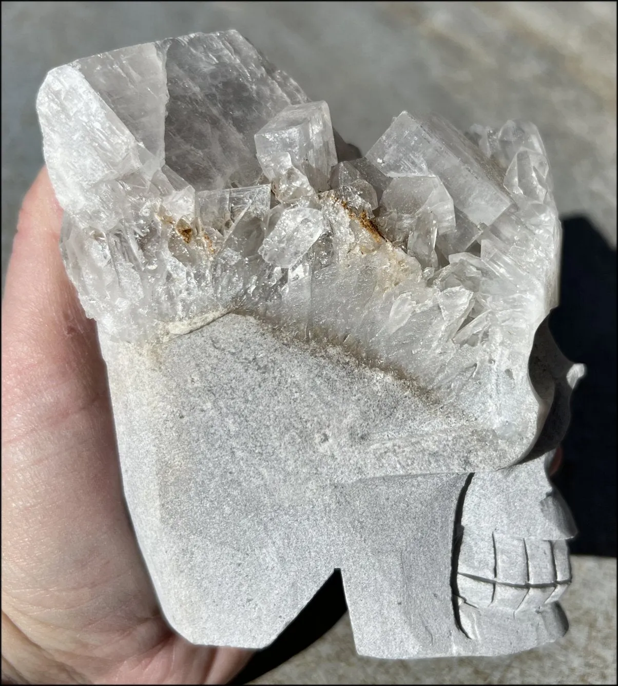 Quartz Crystal   Calcite   Limestone Metamorphosis Crystal Skull