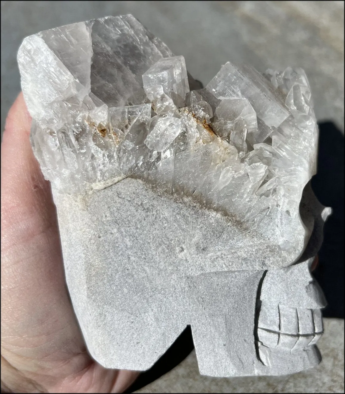 Quartz Crystal   Calcite   Limestone Metamorphosis Crystal Skull