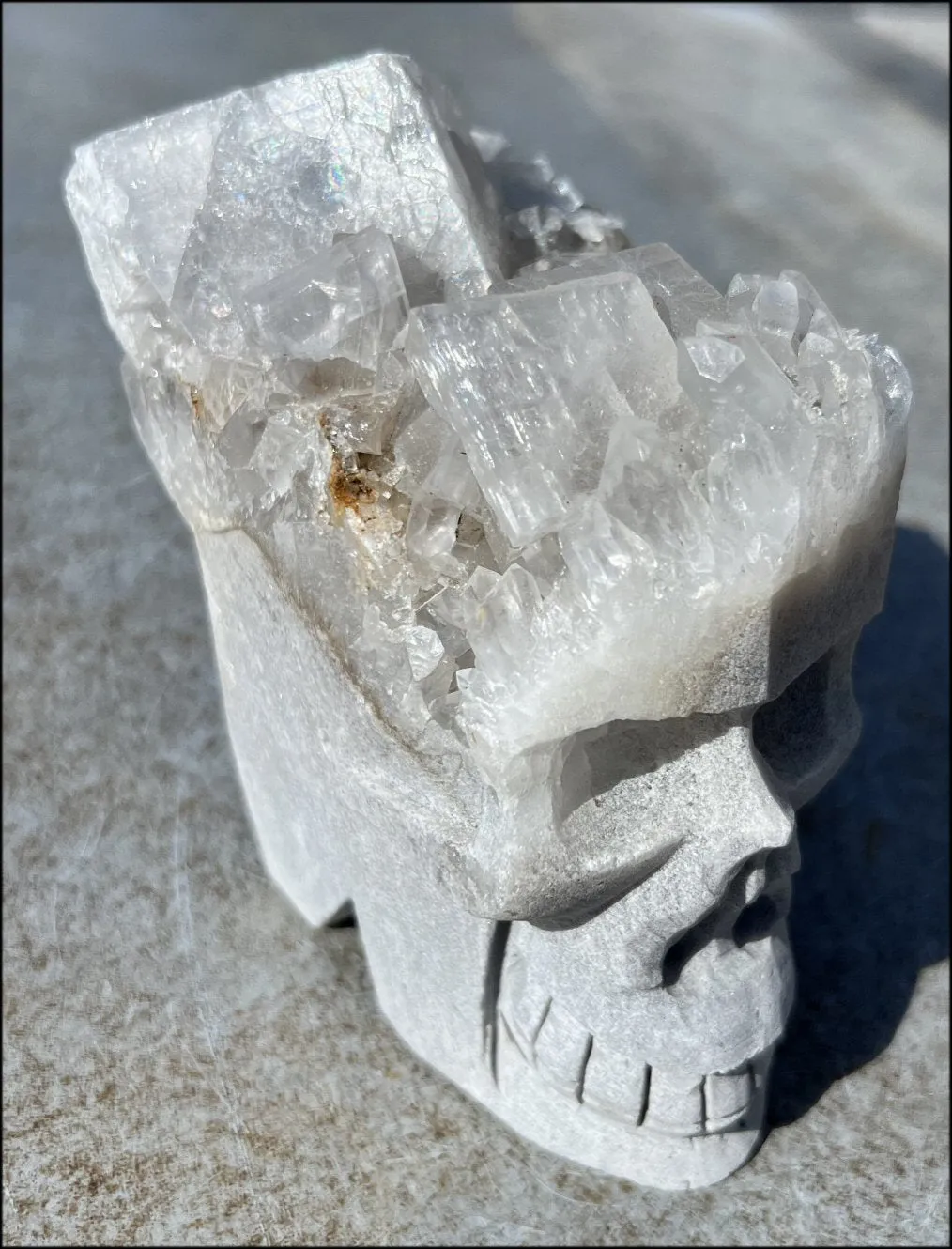 Quartz Crystal   Calcite   Limestone Metamorphosis Crystal Skull