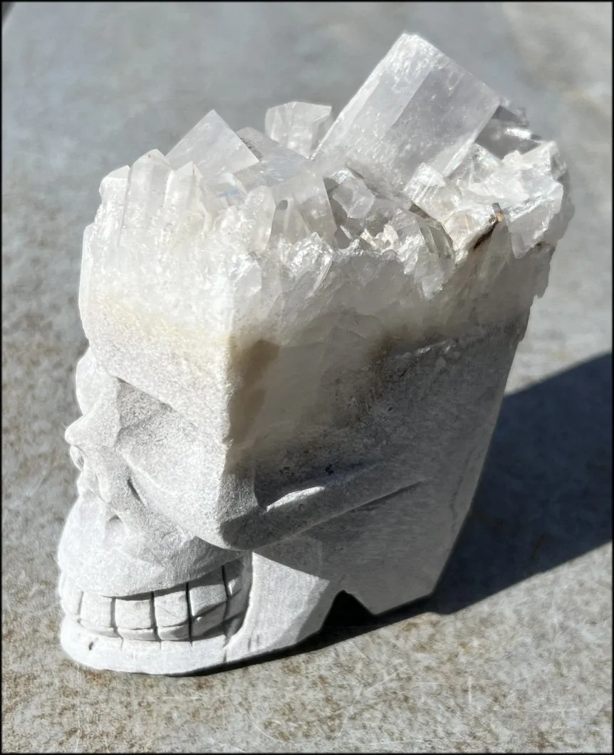 Quartz Crystal   Calcite   Limestone Metamorphosis Crystal Skull