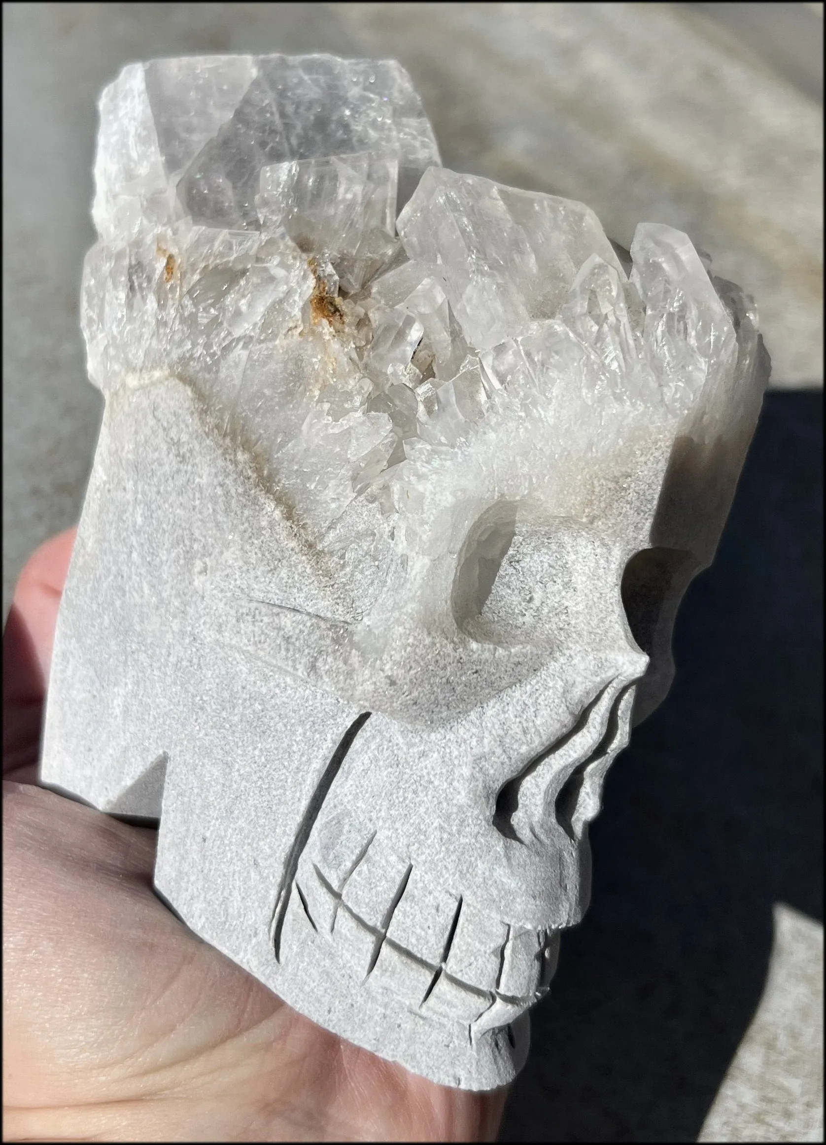 Quartz Crystal   Calcite   Limestone Metamorphosis Crystal Skull