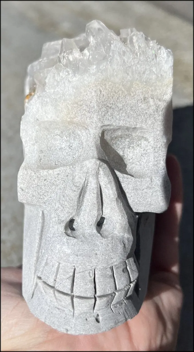 Quartz Crystal   Calcite   Limestone Metamorphosis Crystal Skull