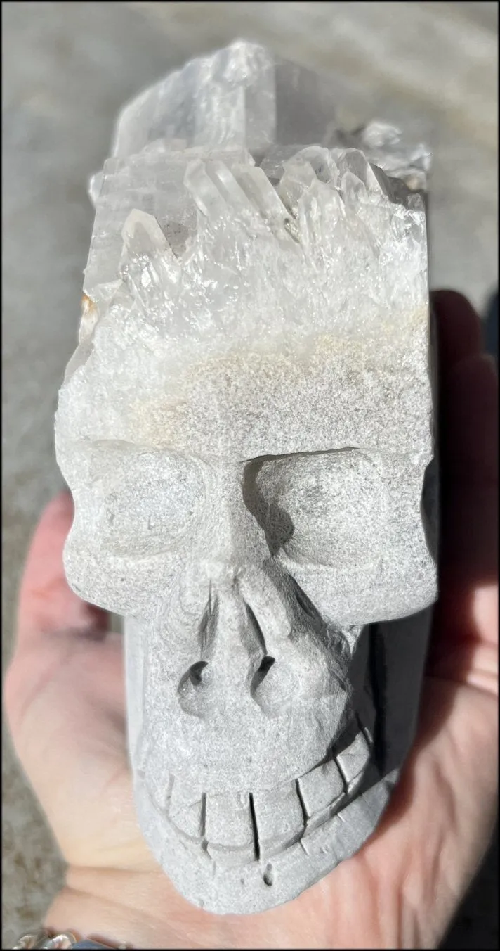 Quartz Crystal   Calcite   Limestone Metamorphosis Crystal Skull