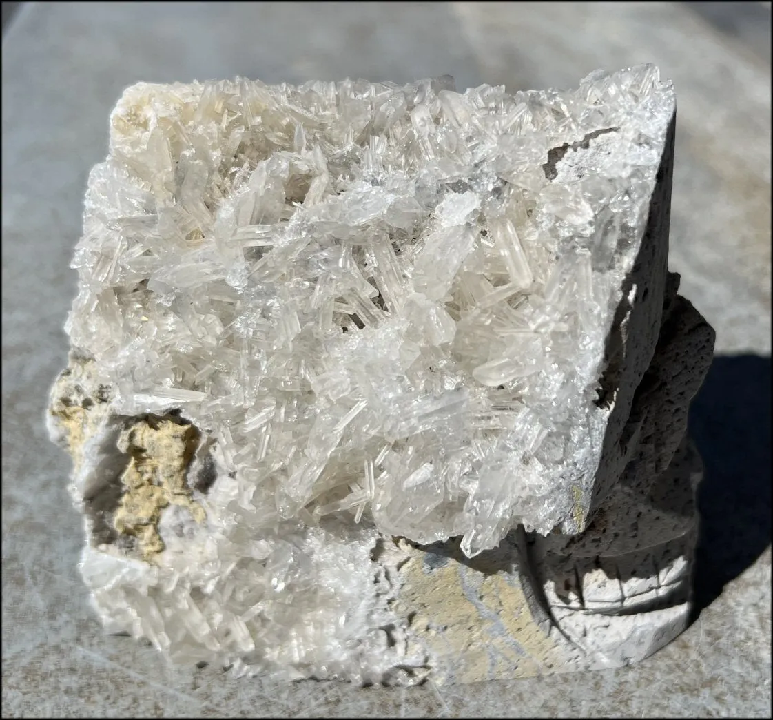 Quartz Crystal   Limestone METAMORPHOSIS Crystal Skull with Fantastic Sparkly Crystal Points