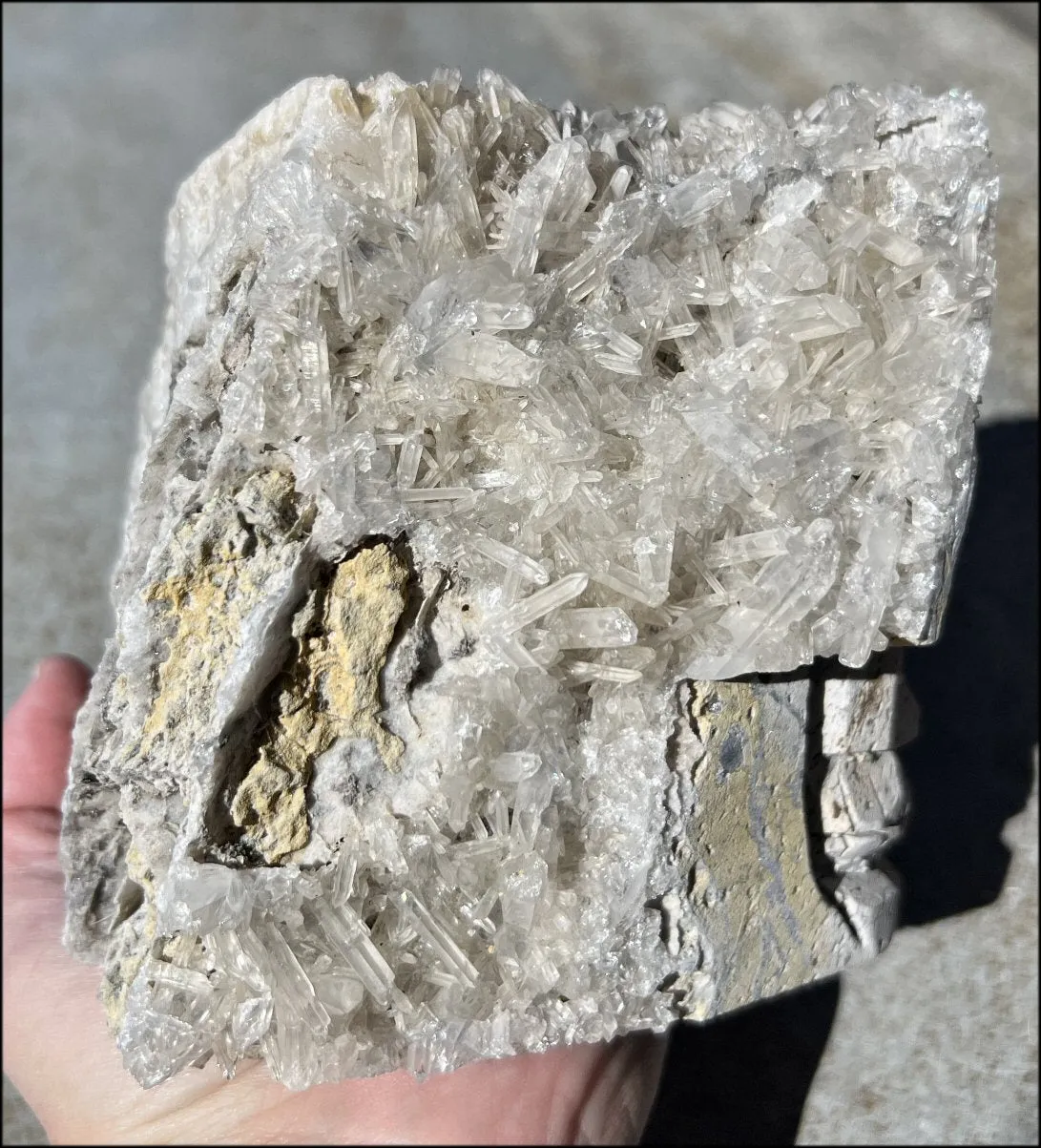 Quartz Crystal   Limestone METAMORPHOSIS Crystal Skull with Fantastic Sparkly Crystal Points